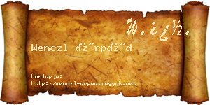Wenczl Árpád névjegykártya